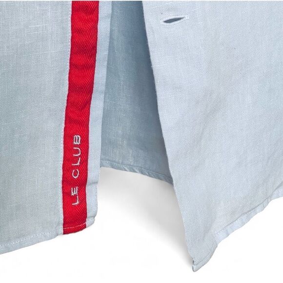 Retro Vintage Y2K LeClub Linen Short Sleeve Button Up Casual Summer Shirt - Picture 6 of 15